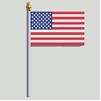 24x36" US Flag on Staff Cotton Dyed/ Wood Spearhead