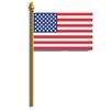 8x12" US Flag on Staff Cotton No Fray/Wood