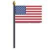 8x12" US Flag on Staff Poly Dyed/Spearhead