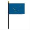 Alaska State Flag on Staff, 4x6", Polyester