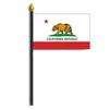 California State Flag on Staff, 4x6", Polyester