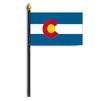 Colorado State Flag on Staff, 4x6", Polyester