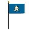 Connecticut State Flag on Staff, 4x6", Polyester