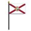 Florida State Flag on Staff, 4x6", Polyester