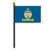 Kansas State Flag on Staff, 4x6", Polyester