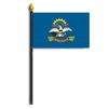 North Dakota State Flag on Staff, 4x6", Poly