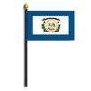 West Virginia State Flag on Staff, 4x6", Poly