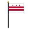 District of Columbia Flag on Staff, 4x6", Poly