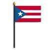 Puerto Rico Flag on Staff, 4x6", Polyester