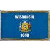 Wisconsin State Flag Frg w/pole hem, 4x6', Nyl