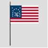 Bennington Flag on Staff, 4x6", Rayon