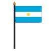 Argentina Flag w/Seal on Staff, 4x6", Polyester