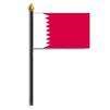 Bahrain Flag on Staff, 4x6", Polyester