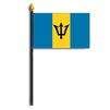 Barbados Flag on Staff, 4x6", Polyester
