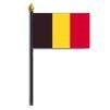 Belgium Flag on Staff, 4x6", Polyester