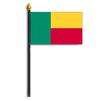 Benin Flag on Staff, 4x6", Polyester