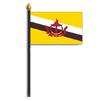 Brunei Flag on Staff, 4x6", Polyester