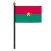 Burkina Faso Flag on Staff, 4x6", Polyester