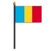 Chad Flag on Staff, 4x6", Polyester