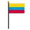 Colombia Flag on Staff, 4x6", Polyester