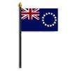 Cook Islands Flag on Staff, 4x6", Rayon