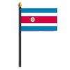 Costa Rica Flag w/Seal on Staff, 4x6", Polyester