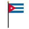 Cuba Flag on Staff, 4x6", Polyester