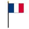 France Flag on Staff, 4x6", Polyester
