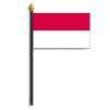 Indonesia Flag on Staff, 4x6", Polyester