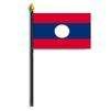 Laos Flag on Staff, 4x6", Polyester