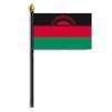 Malawi Flag on Staff, 4x6", Polyester