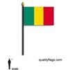 Mali Flag on Staff, 4x6", Polyester