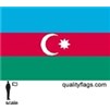 Azerbaijan Flag w/pole hem, 2x3', Nylon