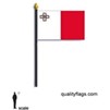 Malta Flag on Staff, 4x6", Polyester