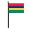 Mauritius Flag on Staff, 4x6", Polyester