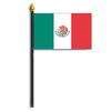 Mexico Flag on Staff, 4x6", Polyester