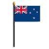 New Zealand Flag on Staff, 4x6", Polyester