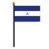 Nicaragua Flag w/Seal on Staff, 4x6", Polyester