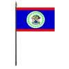 Belize Flag on Staff, 8x12", Polyester