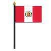 Peru Flag w/Seal on Staff, 4x6", Polyester