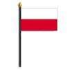 Poland Flag on Staff, 4x6", Polyester