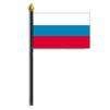 Russian Federation Flag on Staff, 8x12", Poly