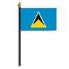 St. Lucia Flag on Staff, 4x6", Polyester