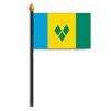 St. Vincent/Grenadines Flag/Staff, 8x12", Poly