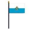 San Marino Flag w/Seal on Staff, 4x6", Polyester