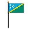 Solomon Islands Flag on Staff, 4x6", Polyester