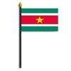 Suriname Flag on Staff, 4x6", Polyester