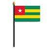 Togo Flag on Staff, 4x6", Polyester