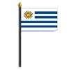 Uruguay Flag on Staff, 8x12", Polyester