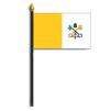 Vatican City  Flag on Staff, 8x12", Poly